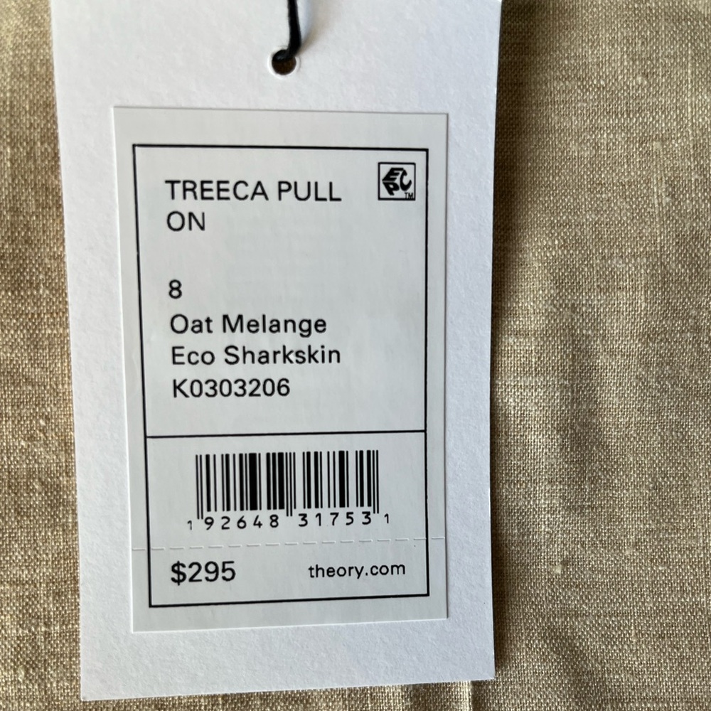 NWT Theory Treeca Linen Blend Pull On Capri Pant - Picture 4 of 6